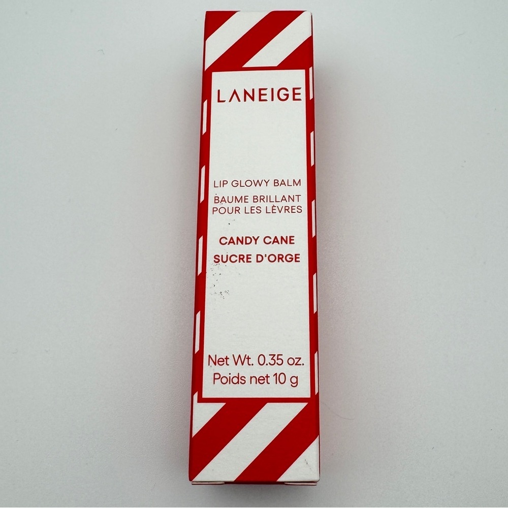 Laneige Candy Cane Lip Glowy Balm Full Size .35oz 10g Holiday 2024 Lip Gloss - Picture 1 of 7